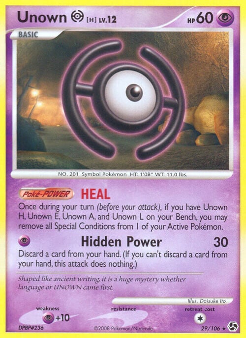 Unown H Card Front