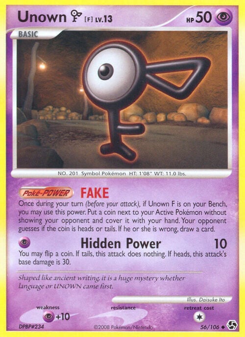 Unown F Card Front