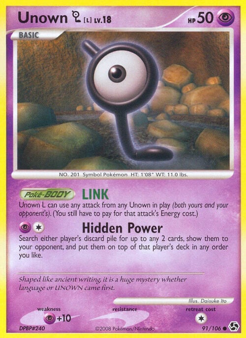Unown L Card Front
