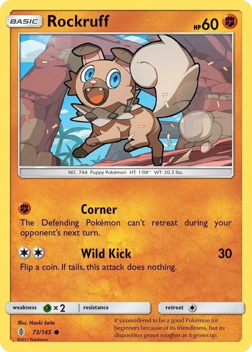 Rockruff [Corner | Wild Kick] Card Front