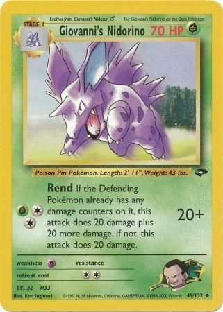 Giovanni's Nidorino Card Front