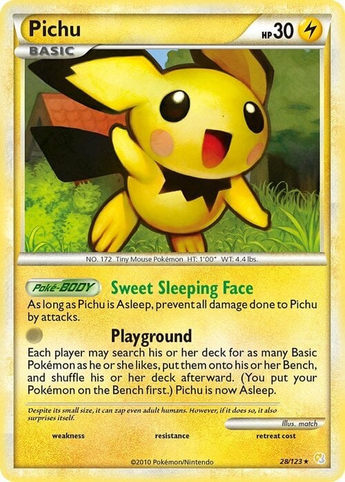 Pichu [Sweet Sleeping Face | Playground] Card Front