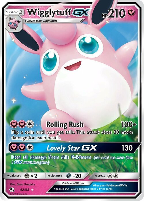 Wigglytuff GX [Rolling Rush | Lovely Star GX] Card Front