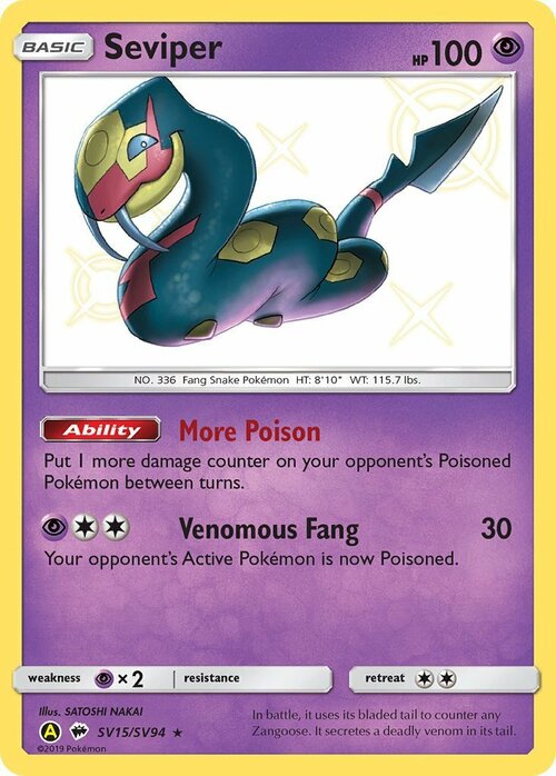Seviper [More Poison | Venomous Fang] Card Front
