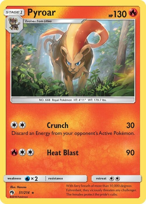 Pyroar [Crunch | Heat Blast] Card Front