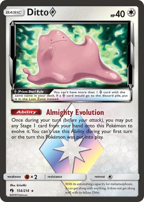 Ditto Prism Star Card Front