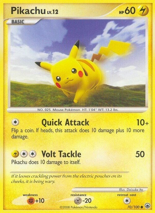Pikachu Lv.12 [Quick Attack | Volt Tackle] Frente