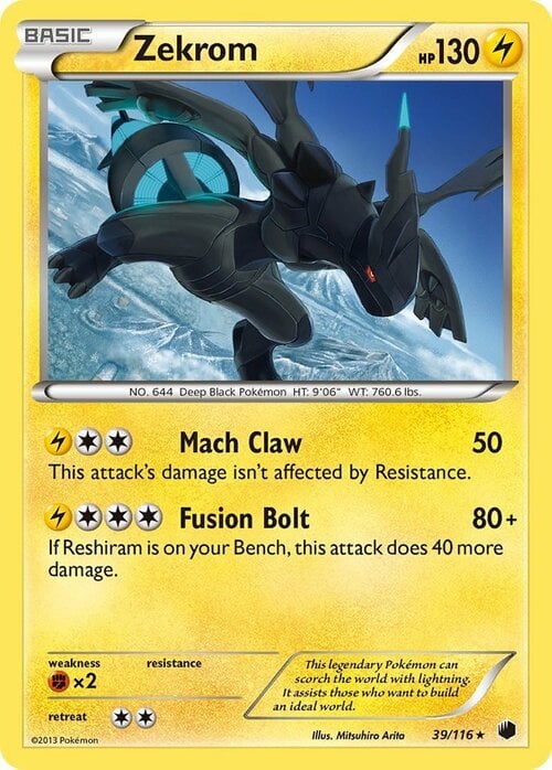 Zekrom [Mach Claw | Fusion Bolt] Card Front