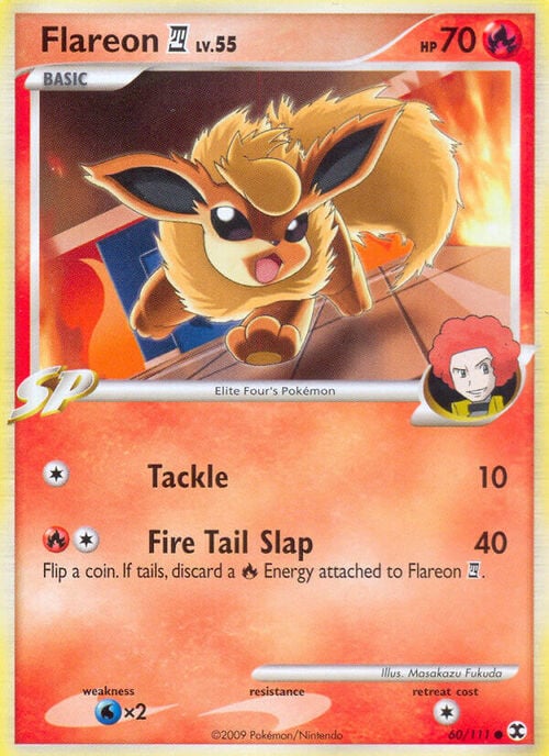 Flareon [4] Lv.55 [Tackle | Fire Tail Slap] Frente