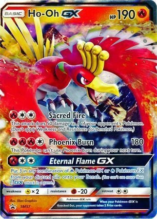 Ho-Oh GX SM80 JUMBO Full Art Black Star Promo Pokemon Card