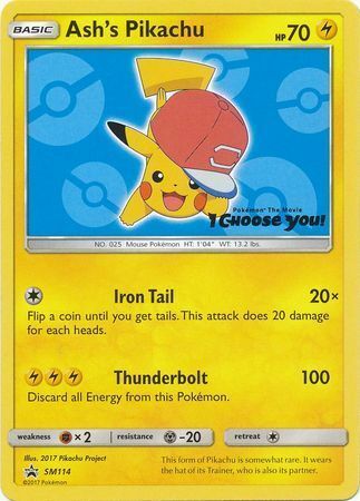 Ash's Pikachu [Iron Tail | Thunderbolt] Card Front