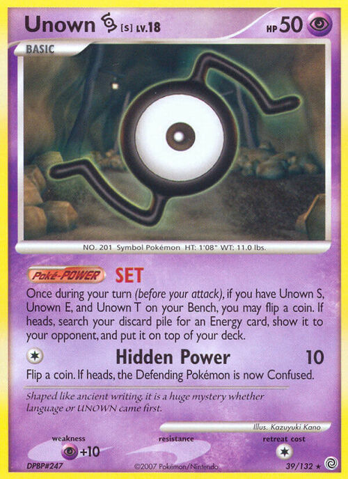 Unown [S] Lv.18 Card Front