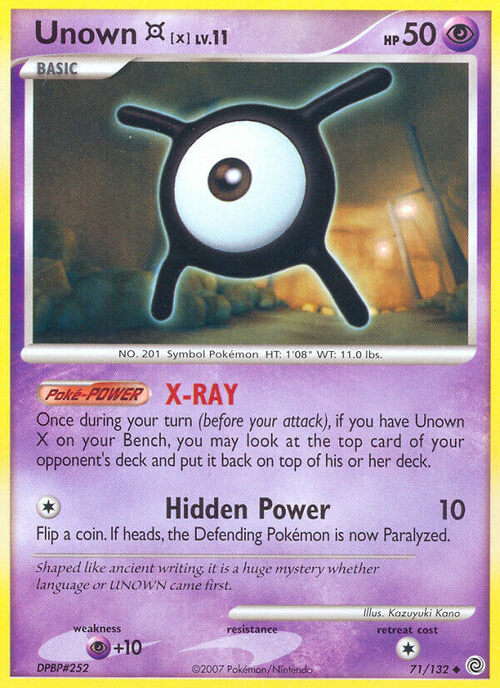Unown [X] Lv.11 Card Front