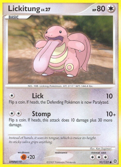 Lickitung Lv.27 Card Front