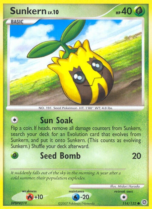 Sunkern Lv.10 Card Front