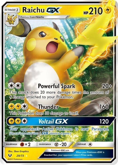 Raichu GX [Powerful Spark | Thunder | Voltail GX] Card Front