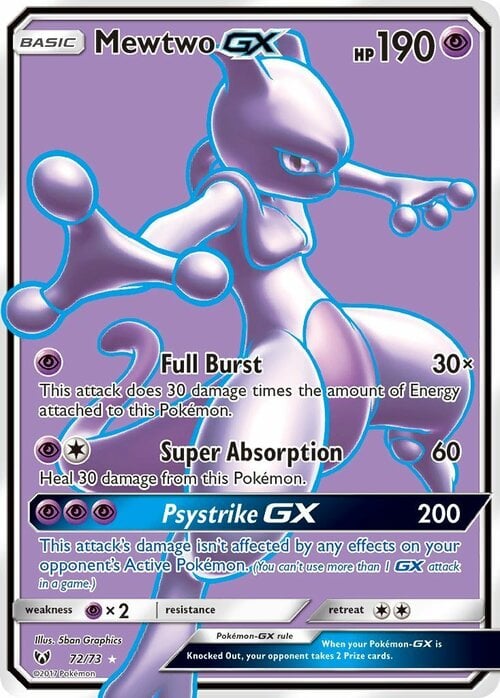 Mewtwo GX [Full Burst | Super Absorption | Psystrike GX] Card Front