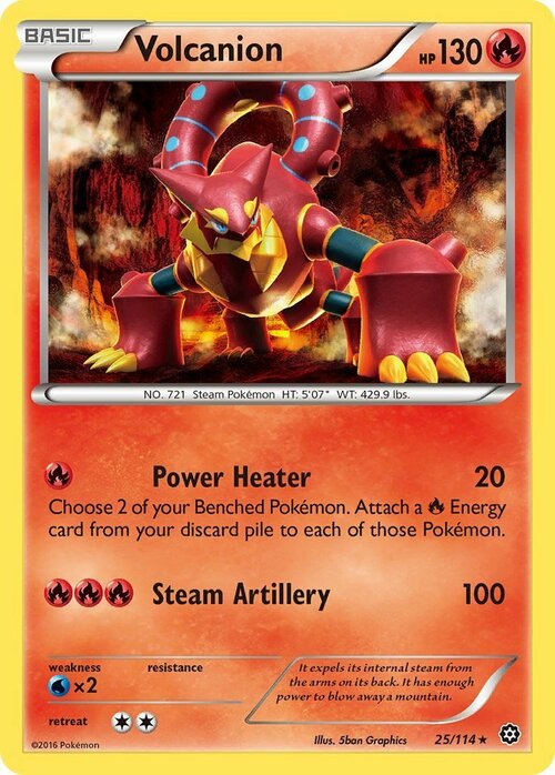 Volcanion [Power Heater | Steam Artillery] Card Front