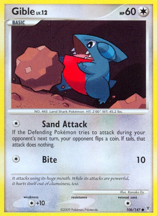 Gible Lv.12 Card Front