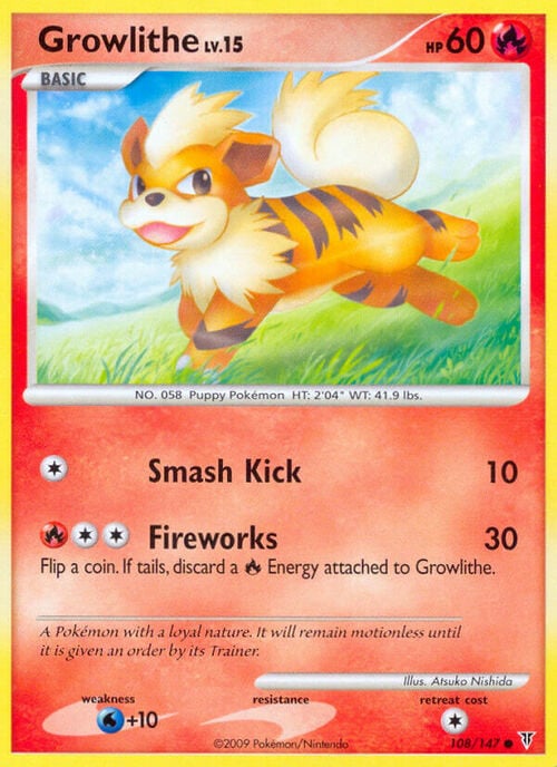 Growlithe Lv.15 Frente