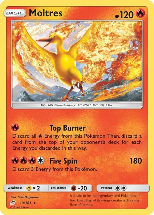 Moltres [Top Burner | Fire Spin] Card Front