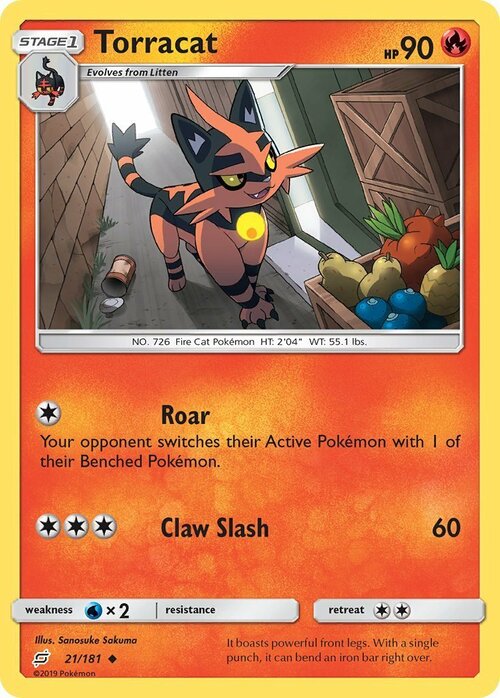 Torracat [Roar | Claw Slash] Card Front