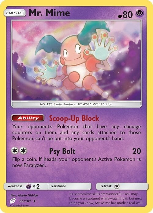 Mr. Mime [Scoop-Up Block | Psy Bolt] Card Front