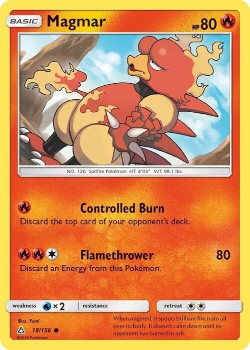 Magmar [Controlled Burn | Flamethrower] Card Front