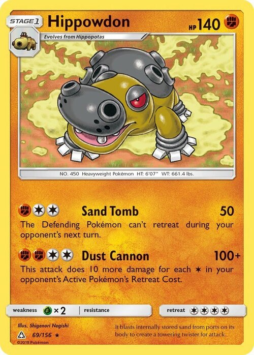 Hippowdon [Sand Tomb | Dust Cannon] Card Front