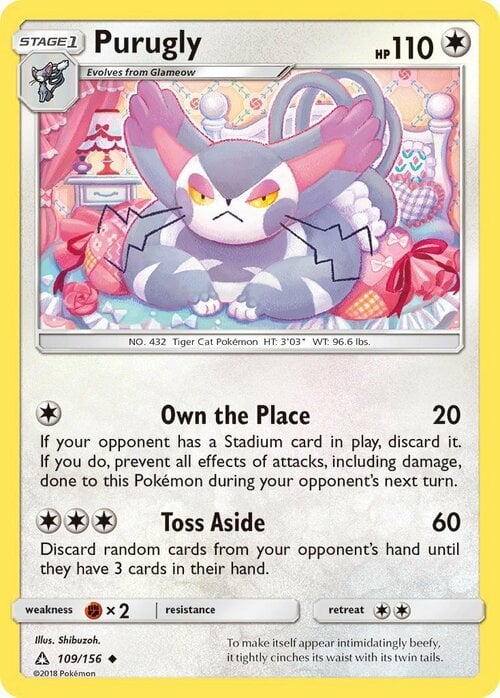 Purugly [Own the Place | Toss Aside] Card Front