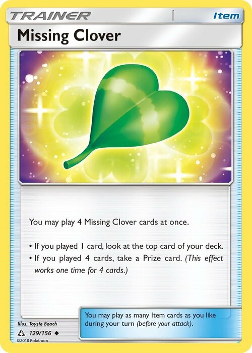 Missing Clover Card Front