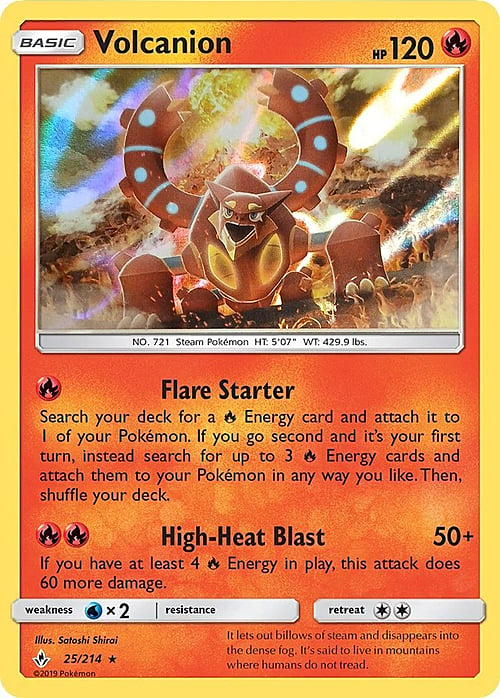 Volcanion Card Front