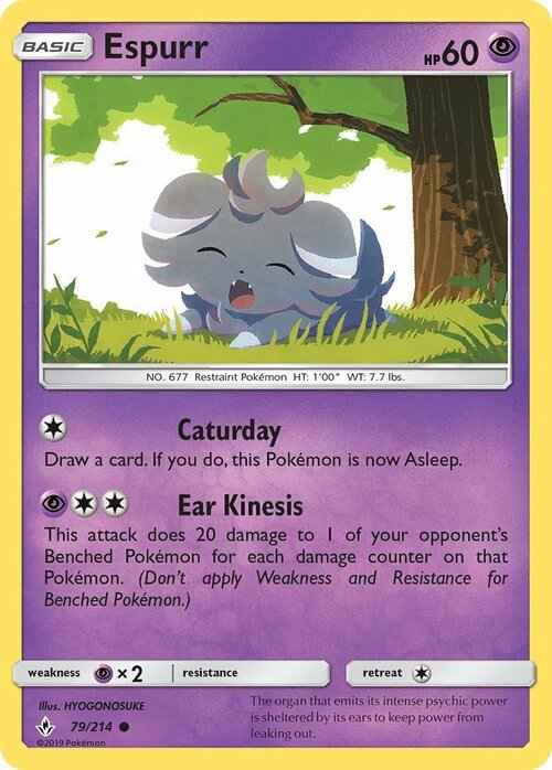 Espurr [Caturday | Ear Kinesis] Card Front