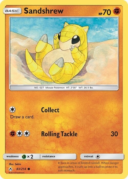 Sandshrew [Collect | Rolling Tackle] Card Front