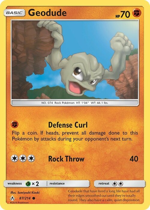 Geodude [Defense Curl | Rock Throw] Card Front