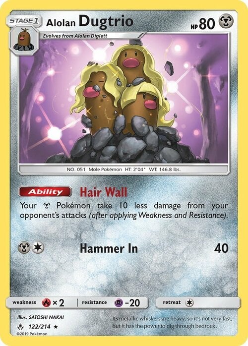 Dugtrio di Alola Card Front