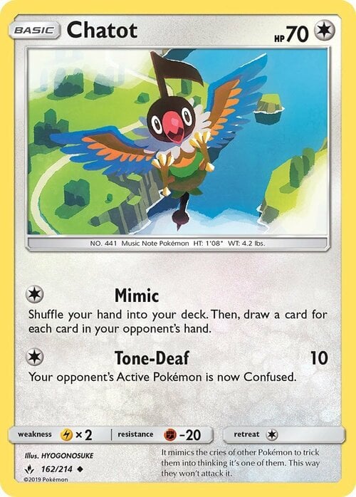 Chatot [Mimic | Tone-Deaf] Card Front