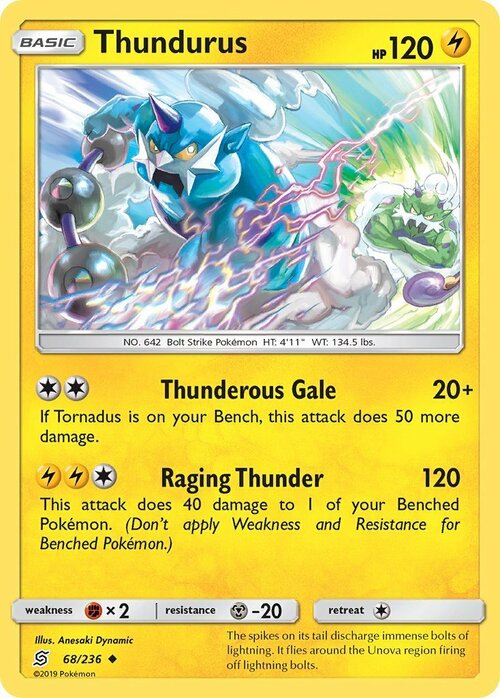 Thundurus [Thunderous Gale | Raging Thunder] Card Front