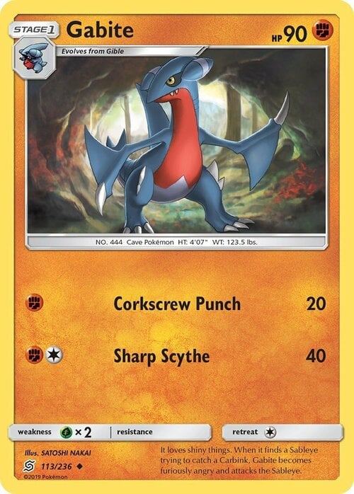 Gabite [Corkscrew Punch | Sharp Scythe] Frente