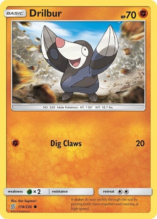 Drilbur [Dig Claws] Card Front