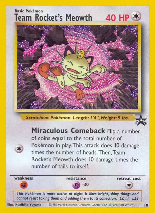Team Rocket's Meowth Card Front