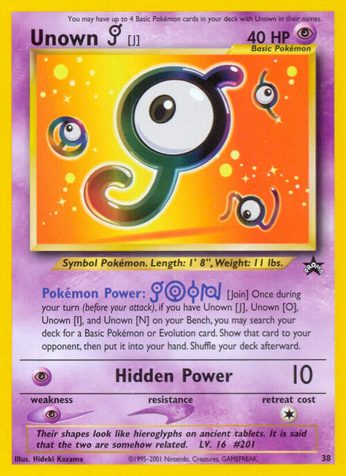 Unown J Card Front