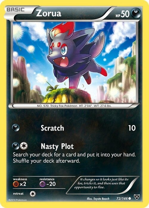 Zorua [Scratch | Nasty Plot] Card Front