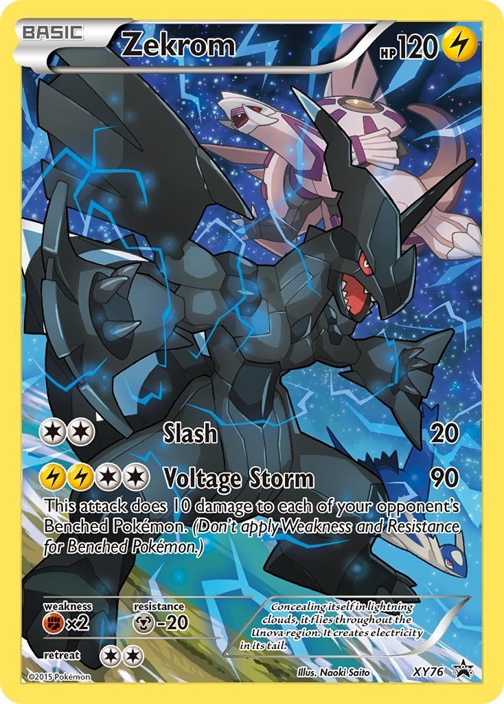 FULL ART Reshiram + Zekrom HOLO Pokemon XY74 XY76 Black Star Promo Set - MP