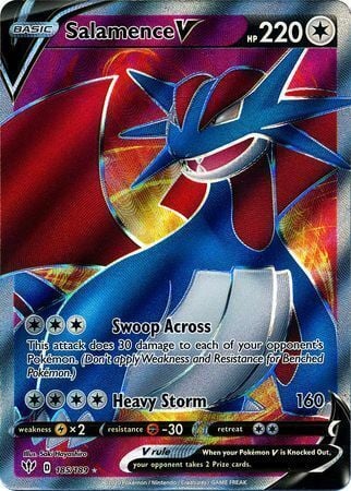 Salamence V [Swoop Across | Heavy Storm] Card Front