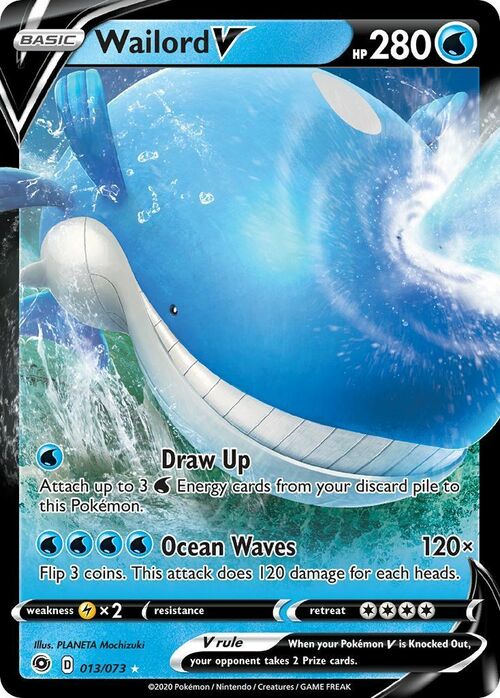 Wailord V [Draw Up | Ocean Waves] Card Front