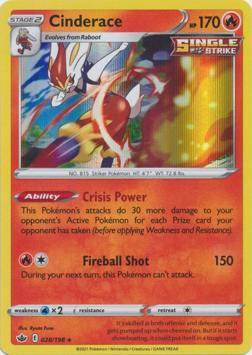 Cinderace [Crisis Power | Fireball Shot] Card Front