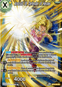 Android 18, Defender of Heroes Card Front