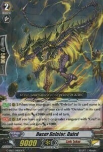 Racer Deletor, Baird Card Front