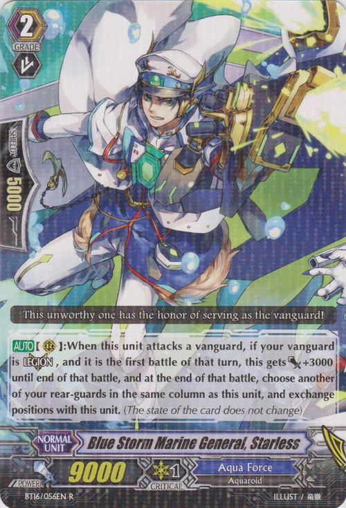 Blue Storm Marine General, Starless Card Front